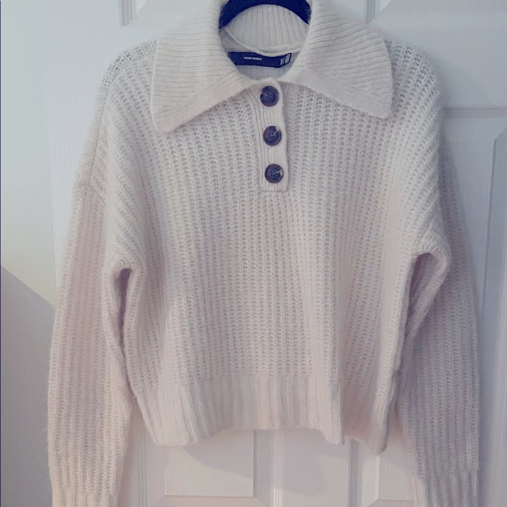 Vero Moda Cream Sweater with Button Accents